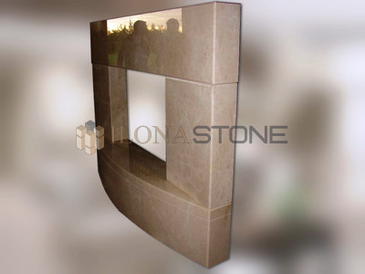 Портал для камина из мрамора «Иллинойс» в минималистическом стиле